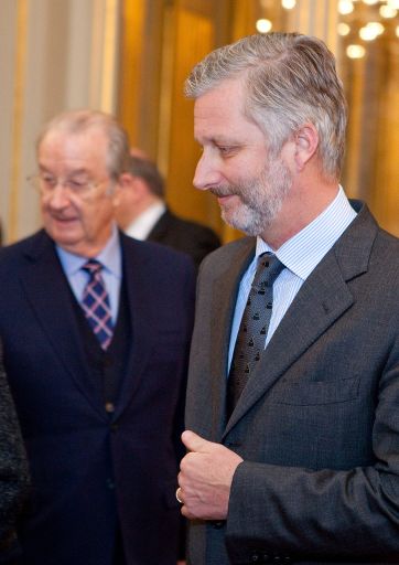 König Albert und Kronprinz Philippe beim Neujahrsempfang des Königshauses für EU-Vertreter (24.2)