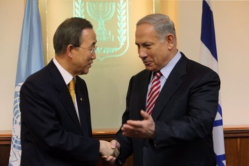UN-Generalsekretär Ban Ki Moon und Israels Premier Benjamin Netanjahu