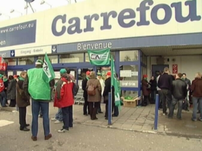 Carrefour-Streik in Eupen (Februar 2010)