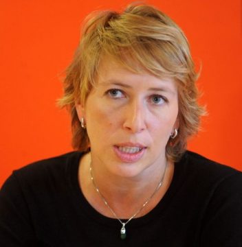 Die SP.A-Vorsitzende Caroline Gennez