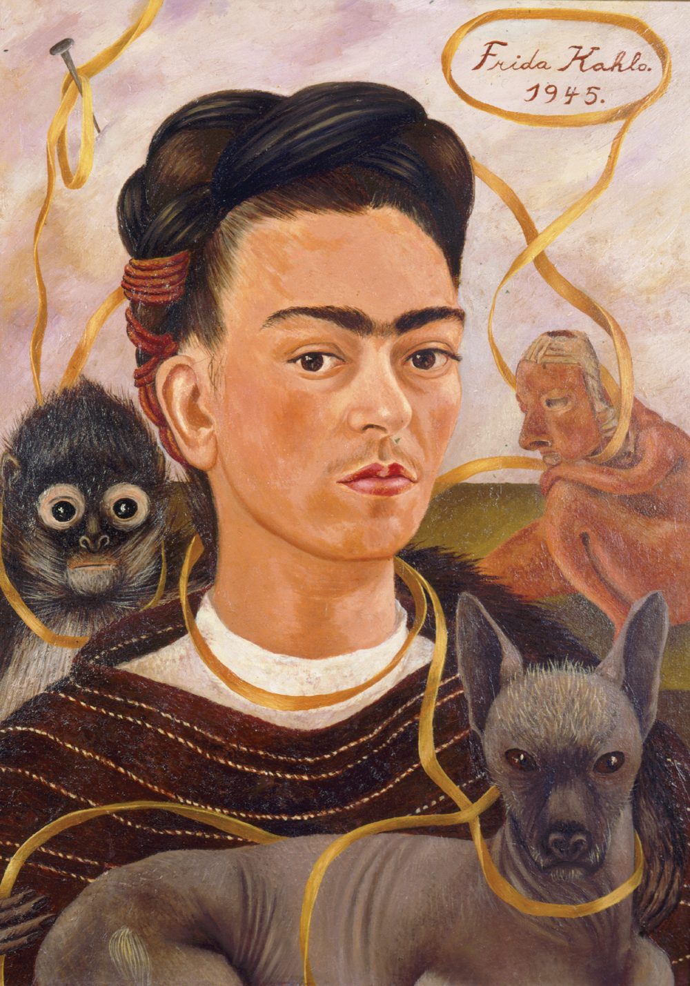 Frida Kahlo: Autorretrato con changuito (Selbstportät mit Äffchen), 1945