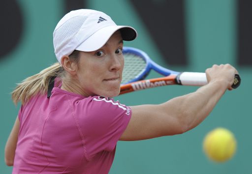 Justine Henin am Montag in Roland-Garros