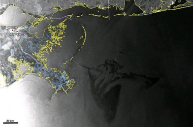 NASA-Bild: die Ölteppich-Größe am 3. Mai