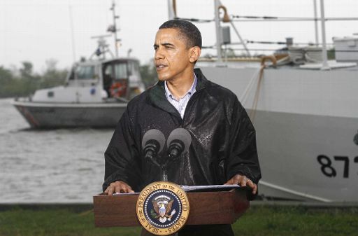 US-Präsident Barack Obama in Venice, Louisiana