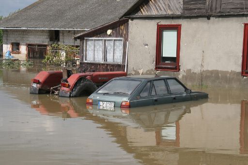 90 Prozent der Gemeinde Wilkow in Polen sind überflutet