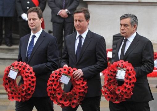 Clegg, Cameron und Brown