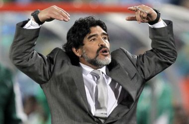 Argentinien vs. Nigeria: Trainer Diego Maradona
