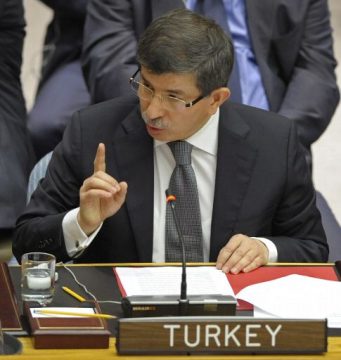 Der türkische Außenminister Ahmet Davutoglu bei der Sitzung des Weltsicherheitsrates