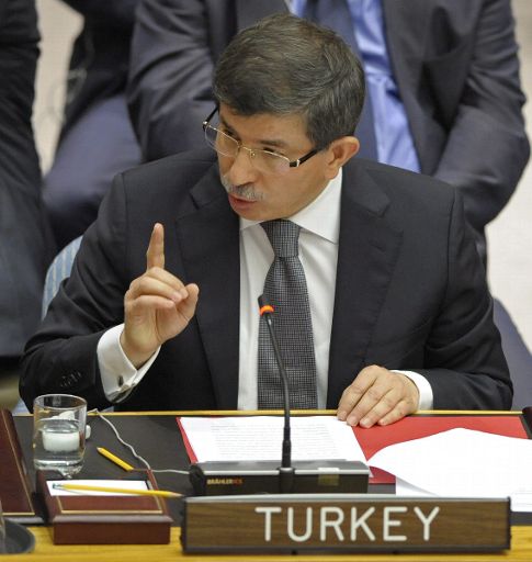 Der türkische Außenminister Ahmet Davutoglu bei der Sitzung des Weltsicherheitsrates