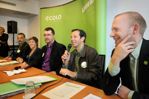 Olivier Deleuze, Sarah Turine, Wouter Van Besien, Jean-Michel Javaux und Bruno De Lille (Groen/Ecolo)