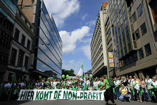 "Hier kommt der Non-Profit-Sektor": Bild einer früheren Demo in Brüssel