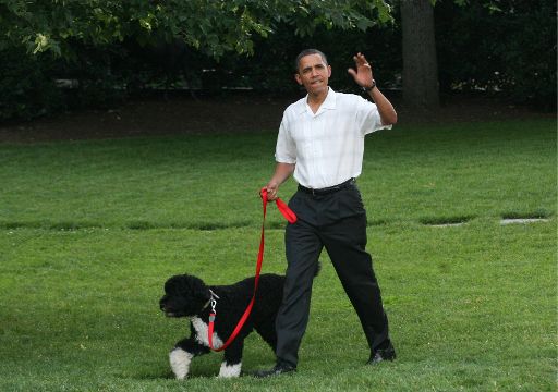 Barack Obama mit Hund