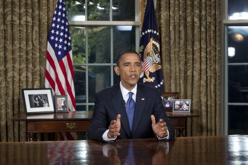 Präsident Obama richtete sich gestern aus dem Oval Office im Weißen Haus direkt an seine Nation