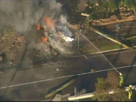 Leichtflugzeug-Crash in Sydney (Bild von Channel Seven)