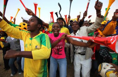 Südafrikaner feuern ihre Helden an