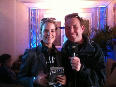 BRF-Moderatoren Julia Slot und Patrick Knops bei den Francofolies