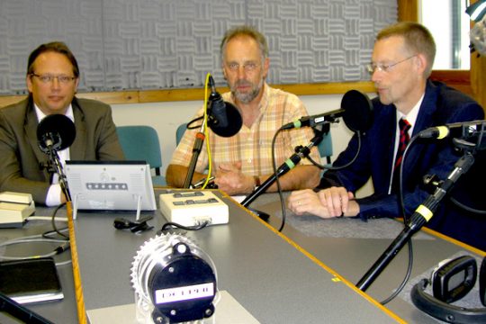 Studiogäste des Autozulieferer Delphi bei BRF1: Gerhard Mertes, Rolf Peters, Dr. Sebastian Schilling