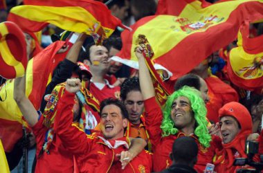 Ausgelassene Freude bei den spanischen Fans