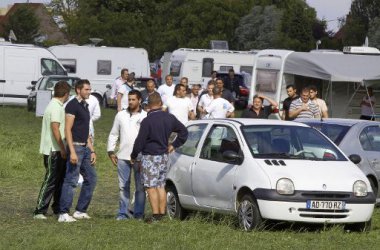 Vor dem Rückzug aus Wingene: Diskussion unter den Zigeunern
