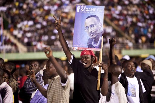 Siegesfeier der Anhänger von Paul Kagamé nach den Wahlen in Ruanda