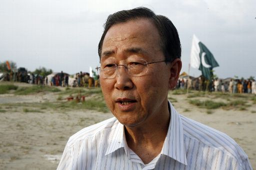 UN-Generalsekretär Ban ki-Moon in der Provinz Punjab, Pakistan (15. August)