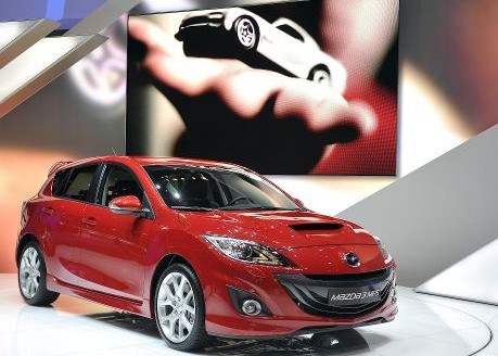 Das Modell Mazda 3 MPS bei der Internationalen Motor Show in Geneva (Schweiz, 2009)