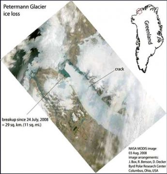 Der Petermann-Gletscher auf Grönland - Aufnahme von 2008
