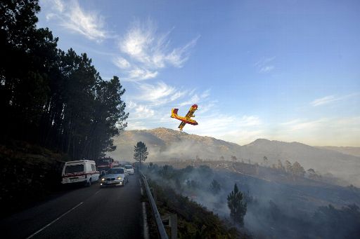 Portugal kämpft gegen die Waldbrände (Geres National Park im Norden)