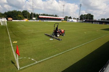 Der neue Rasen im Kehrweg-Stadion