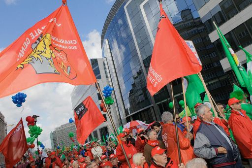 Gewerkschaftsdemo in Brüssel