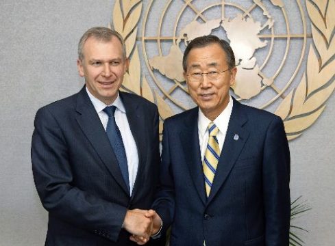 Millenniumgipfel: Yves Leterme und UN-Generalsekretär Ban Ki Moon Ban Ki Moon