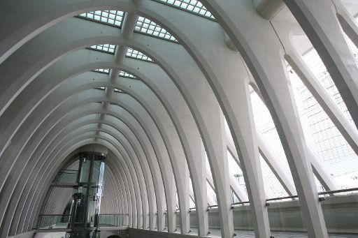 Bahnhof Guillemins von Lüttichastiert im futuristischen Bahnhof von Lüttich