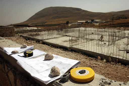 Eine Siedler-Baustelle in Kochav Shahar (Westjordanland)