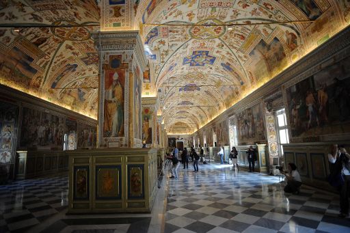 Der sixtinische Saal in der Bibliothek des Vatikans (13. September). Die Bibliothek wird am 20. September wiedereröffnet.