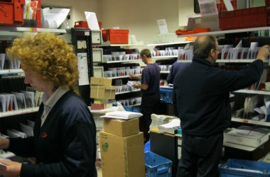 Post: die Sortierschränke im Zustellamt Elsenborn