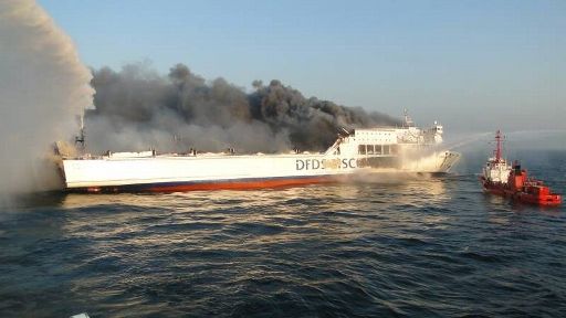 Ostsee-Fähre, die in Brand geraten ist (9. Oktober)