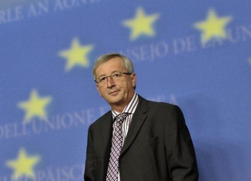 Der Präsident der Euro-Gruppe, Jean-Claude Juncker nach dem Treffen am 18.10.