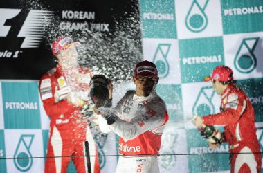 GP von Südkorea: Sieger Alonso, Hamilton (Rand 2) und Massa (Rang 3)