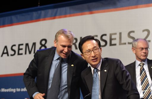 Yves Leterme und der südkoreanische Präsident Lee