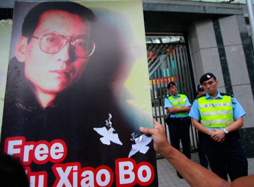 "Free Liu Xiaobo": Aktivisten setzen sich für die Freilassung des Nobelpreisträgers ein (8.10.2010)