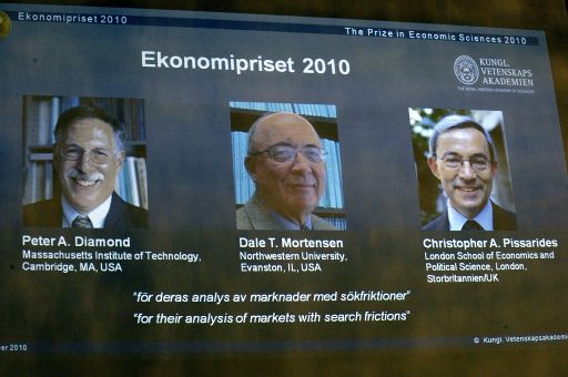 Der Wirtschafts-Nobelpreis 2010 geht an Diamond, Mortensen und Pissarides