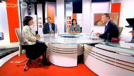 Onkelinx (PS), Javaux (Ecolo) und Milquet (CDH) im RTBF-Fernsehen