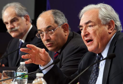 John Lipsky, Youssef Boutros-Ghali und Dominique Strauss-Kahn (IWF)