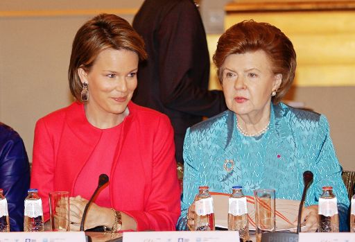 Prinzessin Mathilde und die ehemalige Präsidentin von Lettland, Vaira Vike Freiberga
