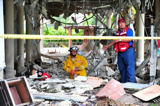 Aufräumarbeiten nach der Gasexplosion in einem Hotel an der Riviera Maya in Mexiko