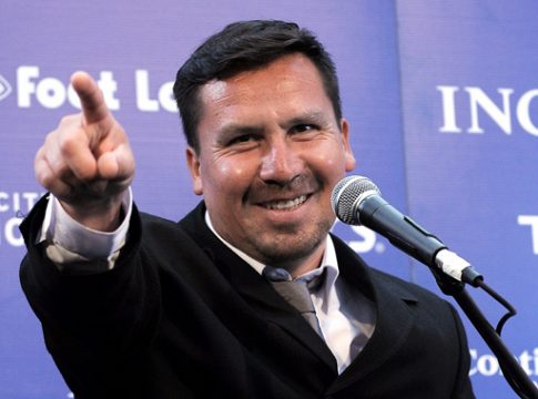 Edison Pena bei einer Pressekonferenz in New York (4.11.)