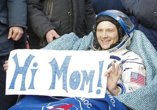 Douglas Wheelock nach der Landung: Hallo Mama!