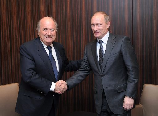 FIFA-Boss Sepp Blatter und der russische Premier Vladimir Putin Donnerstagabend in Zürich