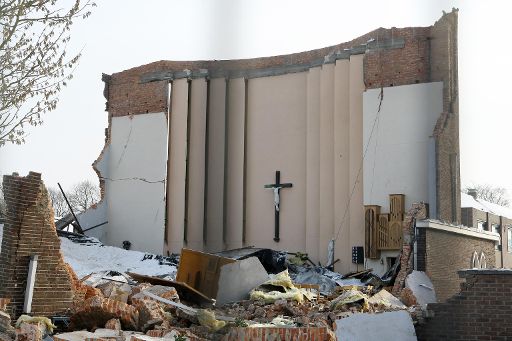 Die Reste der Kirche vor dem Abriss