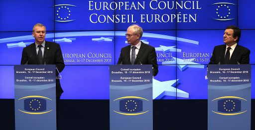 Von links: Yves Leterme, Herman Van Rompuy und Jose Manuel Barroso